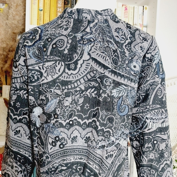 Laura Ashley Paisley Floral Button Blouse Jacket Top P3601 - Picture 7 of 10